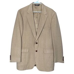 VTG Benchley Ltd Mens 100% Camel Hair Blazer Sport Coat Tan USA 48 Academia Prep